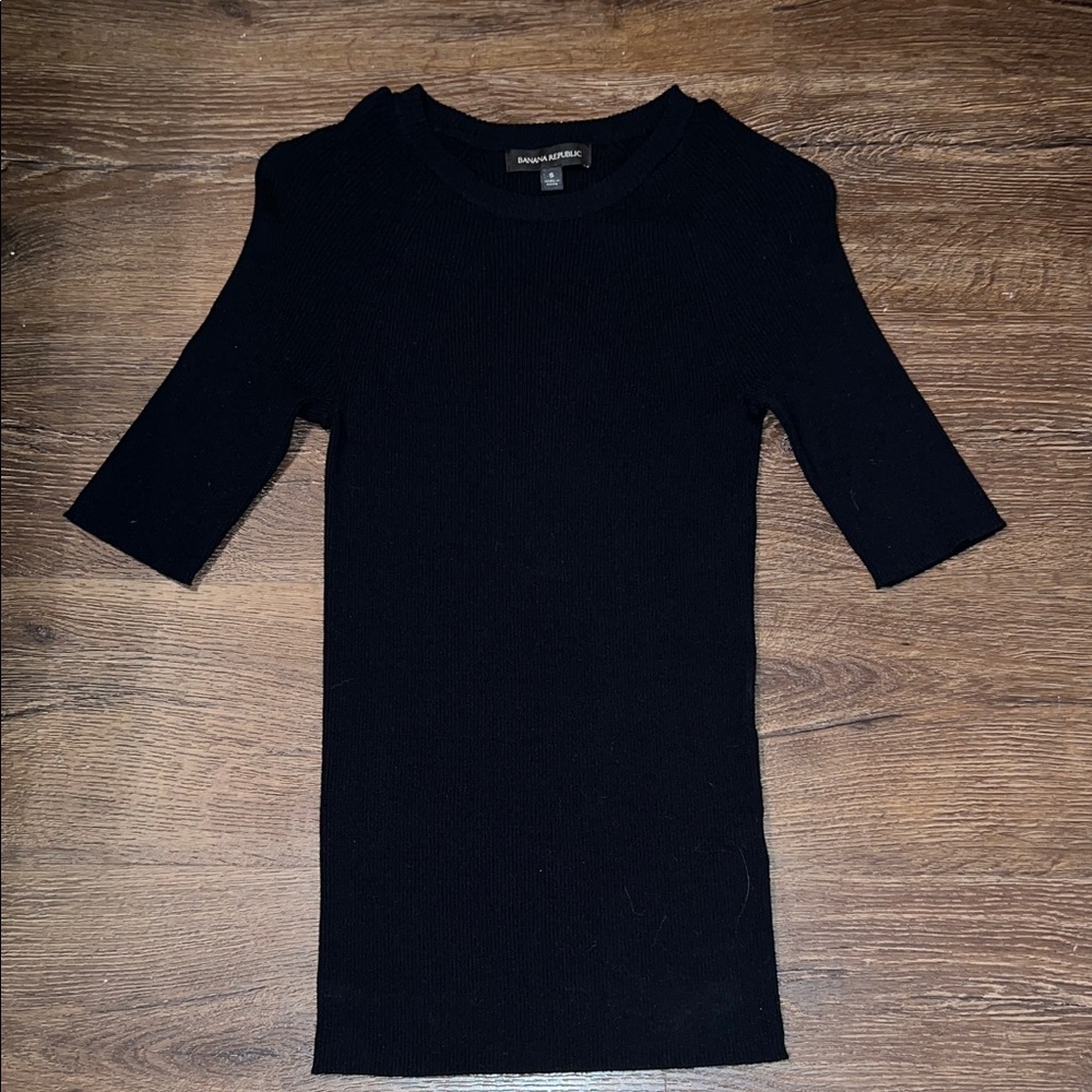 Express Black Ribbed Knit Top